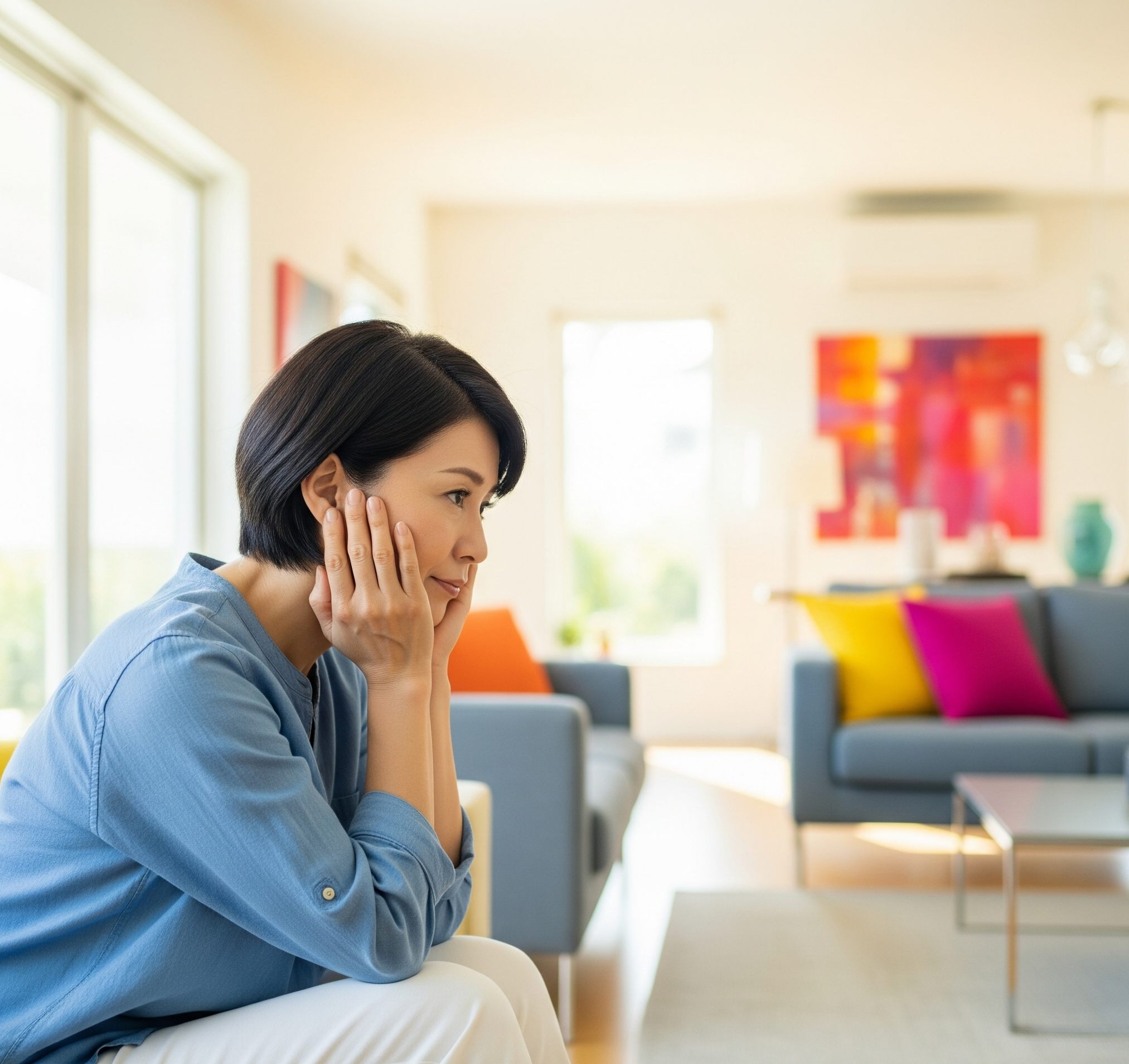 脱毛に悩む50代女性